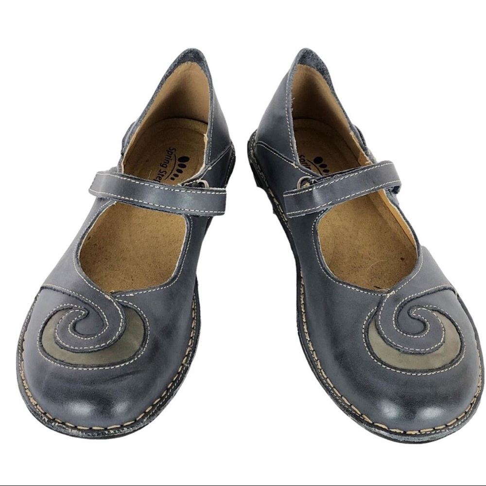 Spring Step Cosmic Blue 38/7.5-8 Leather Mary Jane